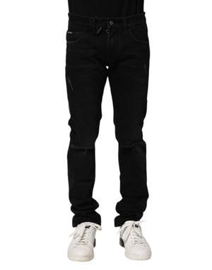 Schwarze Skinny-Jeans aus Baumwolle