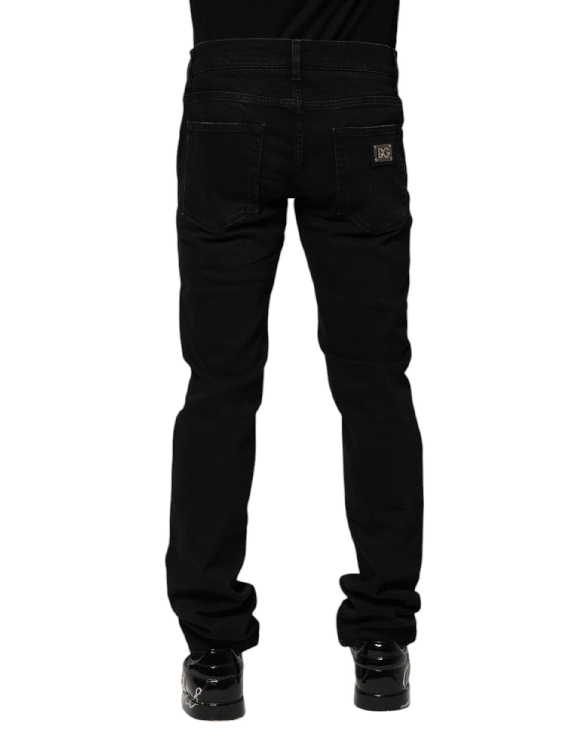 Schwarze Skinny-Jeans aus Baumwolle