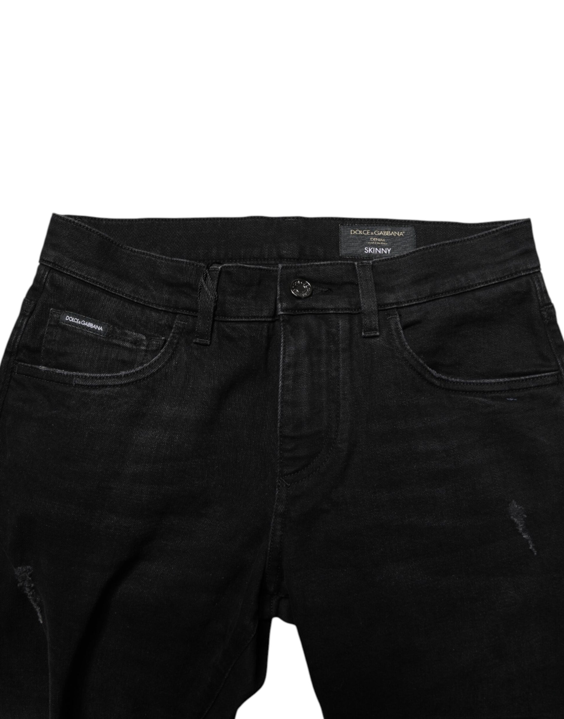 Schwarze Skinny-Jeans aus Baumwolle