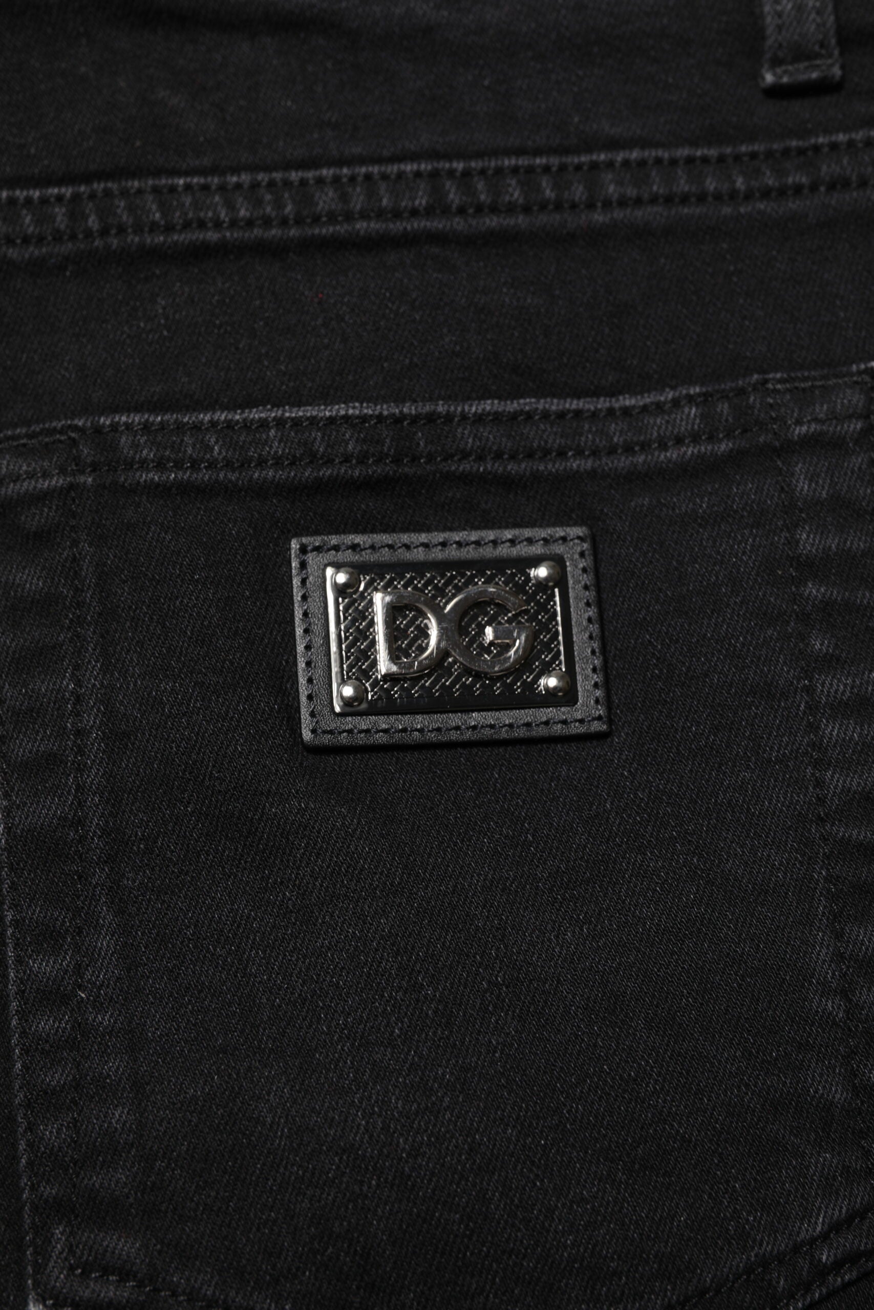 Schwarze Skinny-Jeans aus Baumwolle