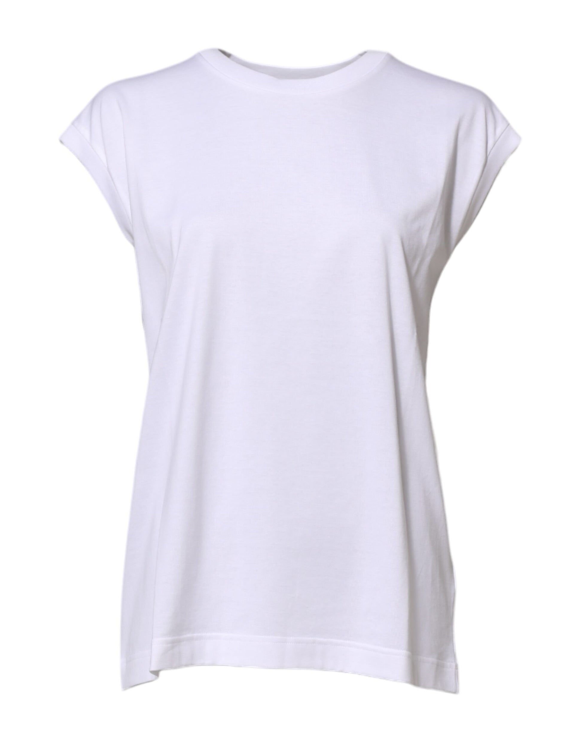 Dolce & Gabbana White Cotton Sleeveless Women Tank T-shirt