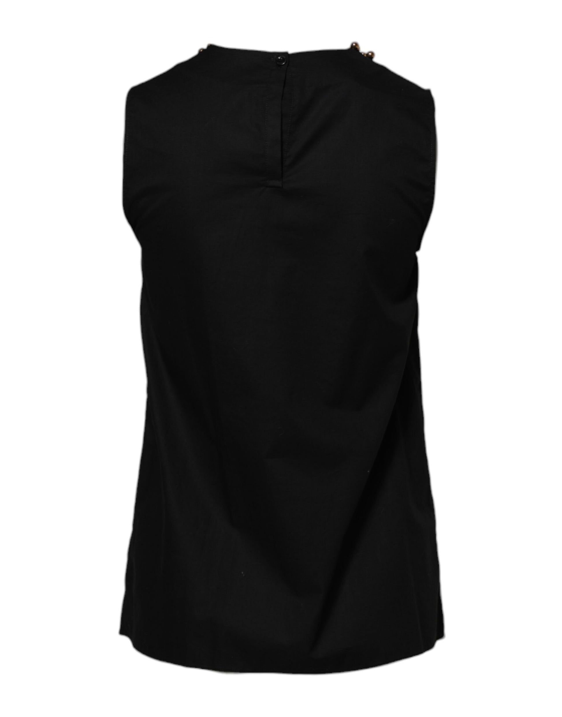 Schwarzes ärmelloses Damen-Tank-T-Shirt aus Baumwolle
