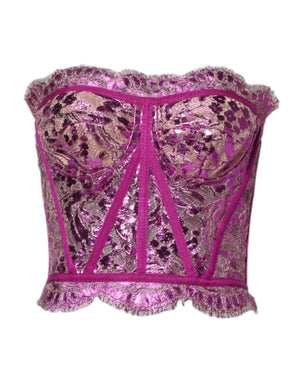 Rosa Bustier-Korsett-Bluse mit ärmellosem Oberteil