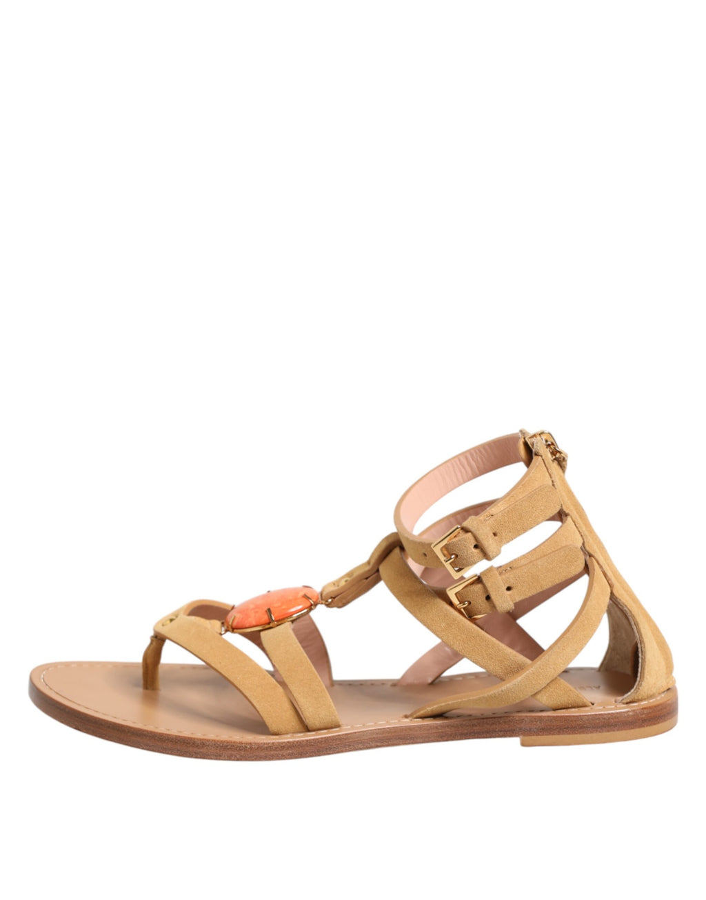 Braune Flip-Flops mit Reißverschluss und Knöchelriemen