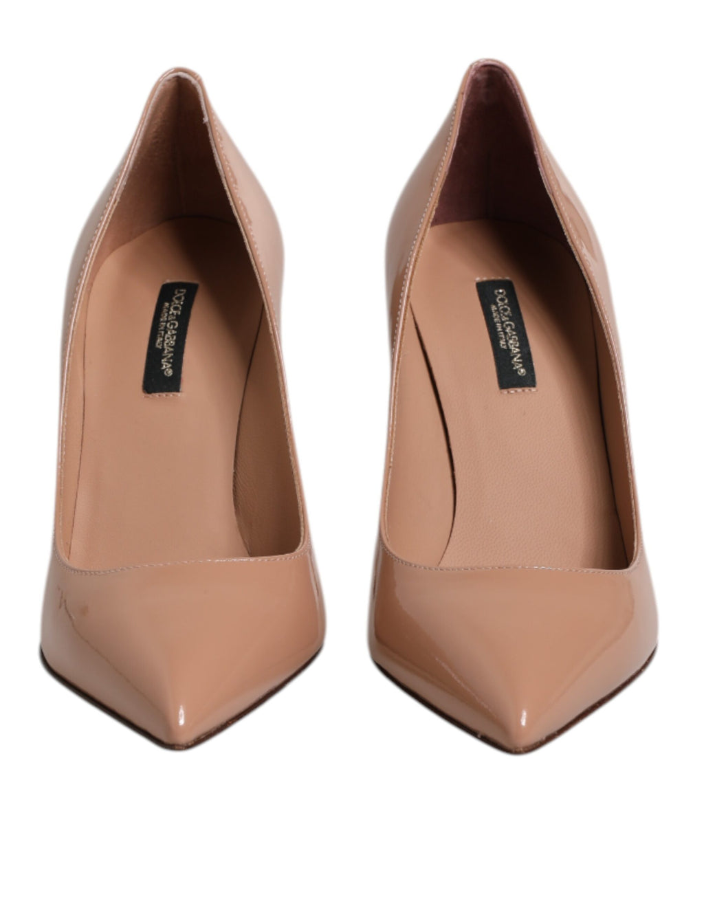 Beige Pumps aus Lackleder mit Stilettoabsatz