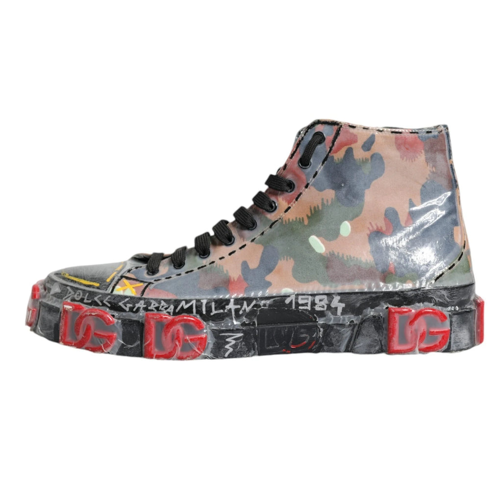 Mehrfarbige Camouflage High Top Sneakers Schuhe