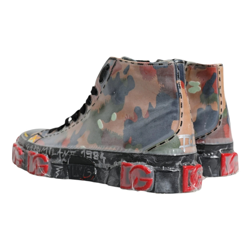 Mehrfarbige Camouflage High Top Sneakers Schuhe