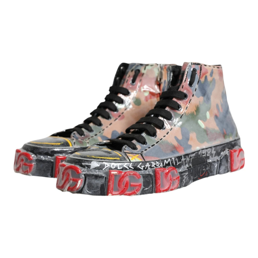 Mehrfarbige Camouflage High Top Sneakers Schuhe