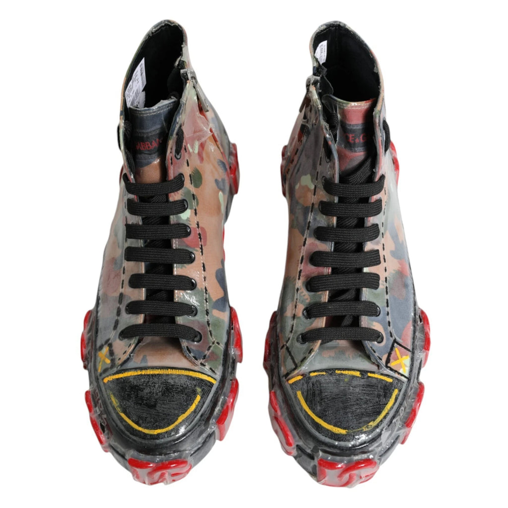 Mehrfarbige Camouflage High Top Sneakers Schuhe