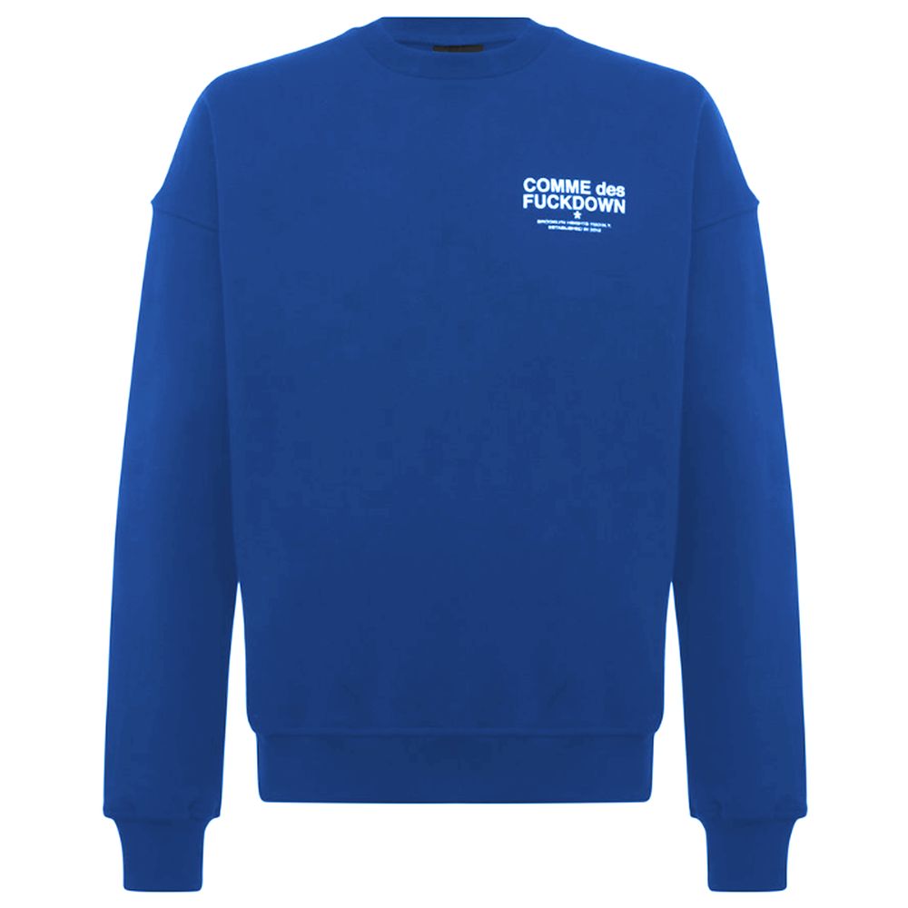 Blauer Baumwollpullover