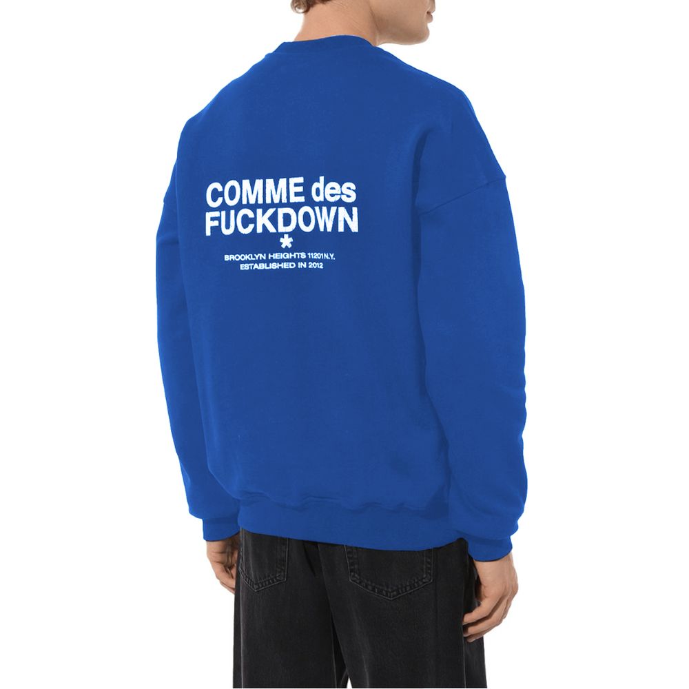 Blauer Baumwollpullover