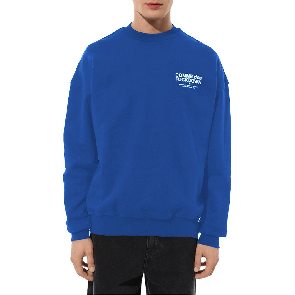 Blauer Baumwollpullover