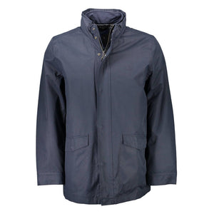 Blaue Polyesterjacke