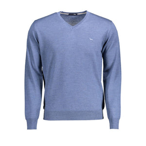 Blauer Wollpullover