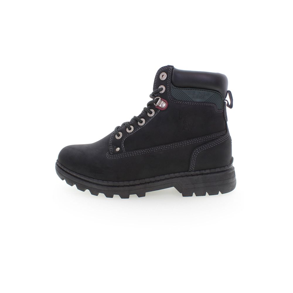 Schwarzer Polyesterstiefel