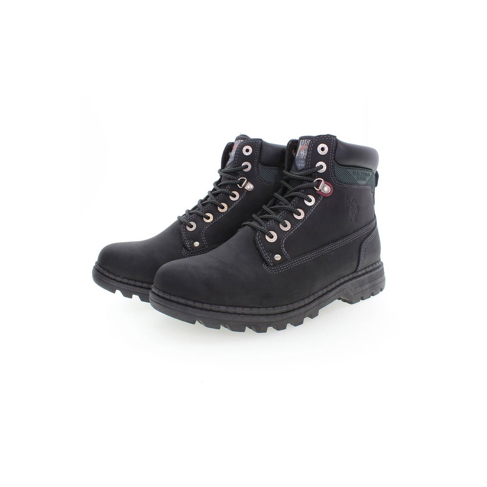 Schwarzer Polyesterstiefel
