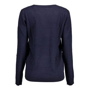 Blauer Nylonpullover
