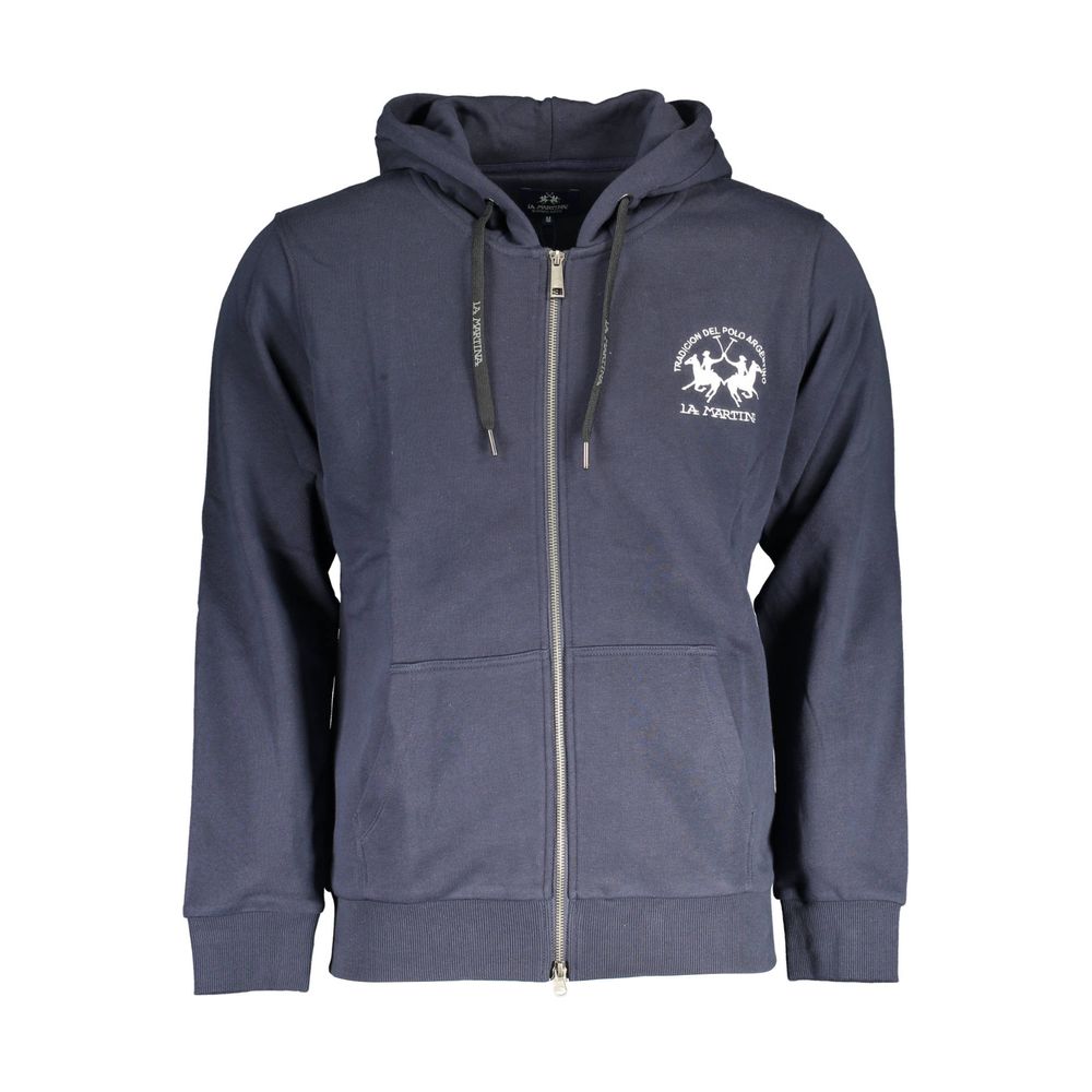 Blauer Baumwollpullover
