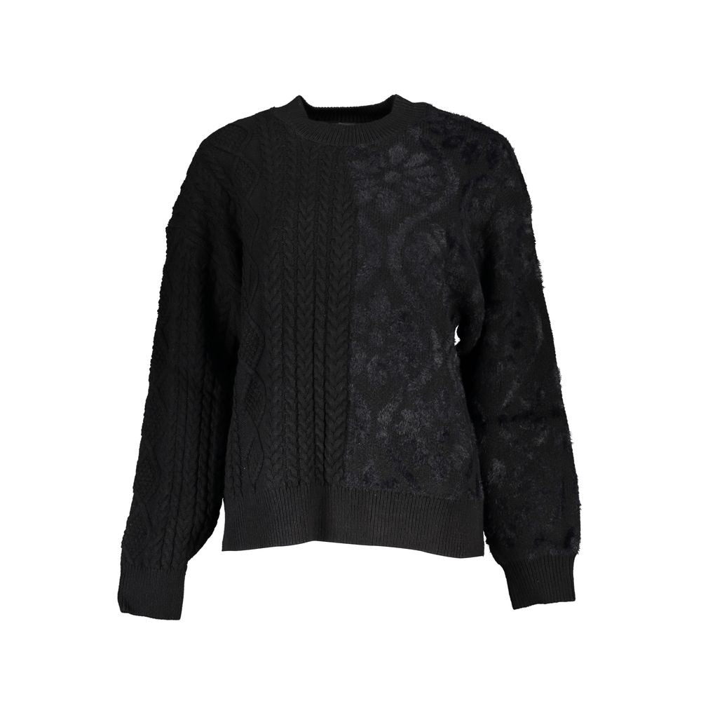 Schwarzer Baumwollpullover