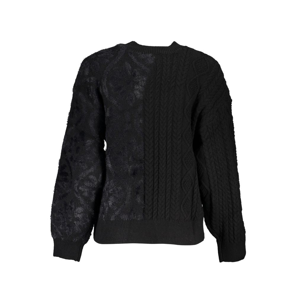 Schwarzer Baumwollpullover