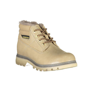 Beige Polyesterstiefel