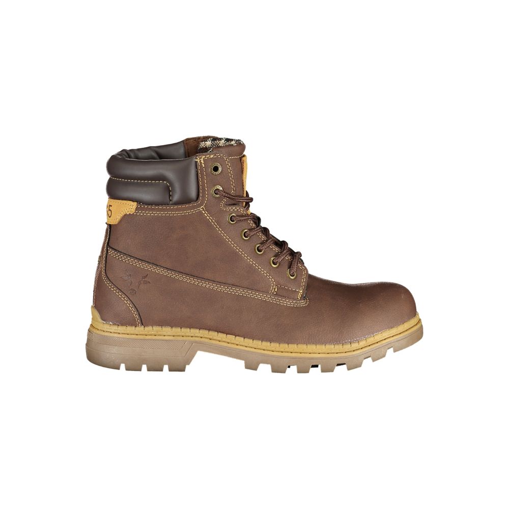 Brauner Polyesterstiefel