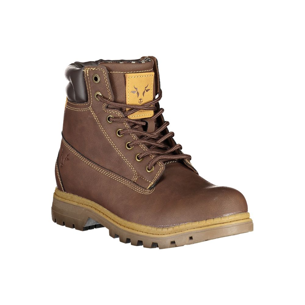 Brauner Polyesterstiefel
