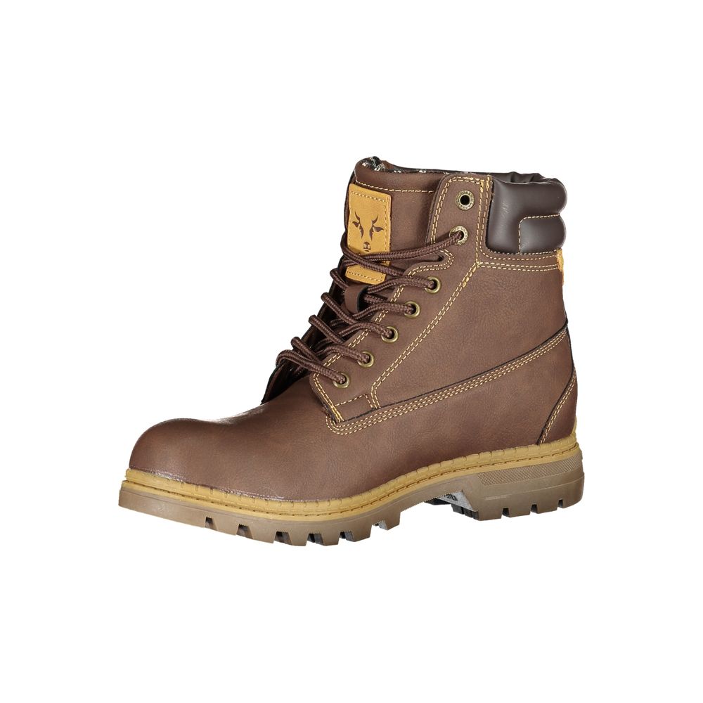 Brauner Polyesterstiefel