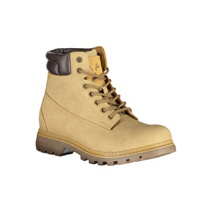 Beige Polyesterstiefel