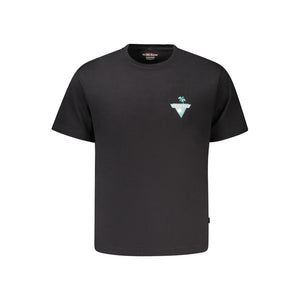 Schwarzes Baumwoll-T-Shirt