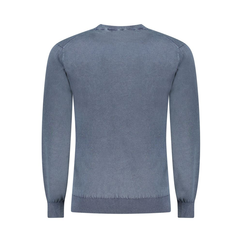 Blauer Baumwollpullover