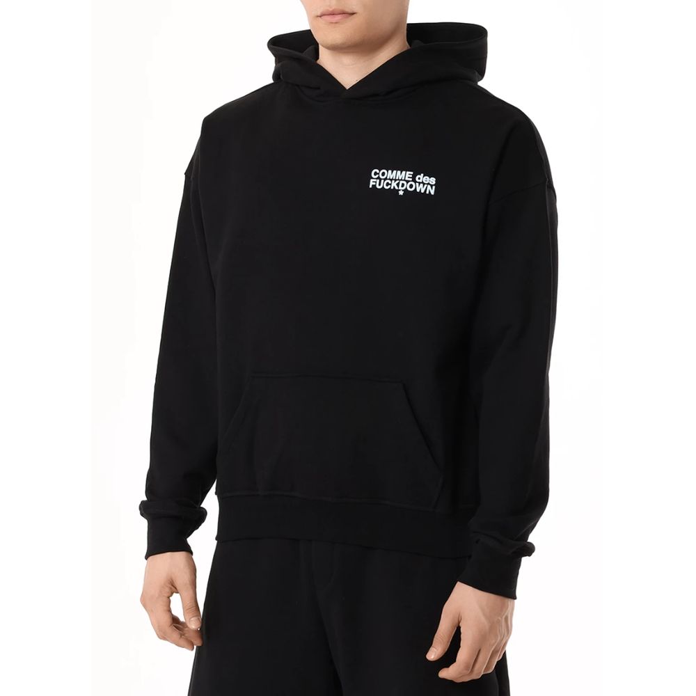 Schwarzer Baumwollpullover