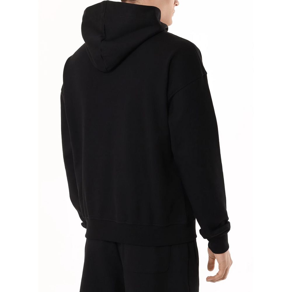 Schwarzer Baumwollpullover