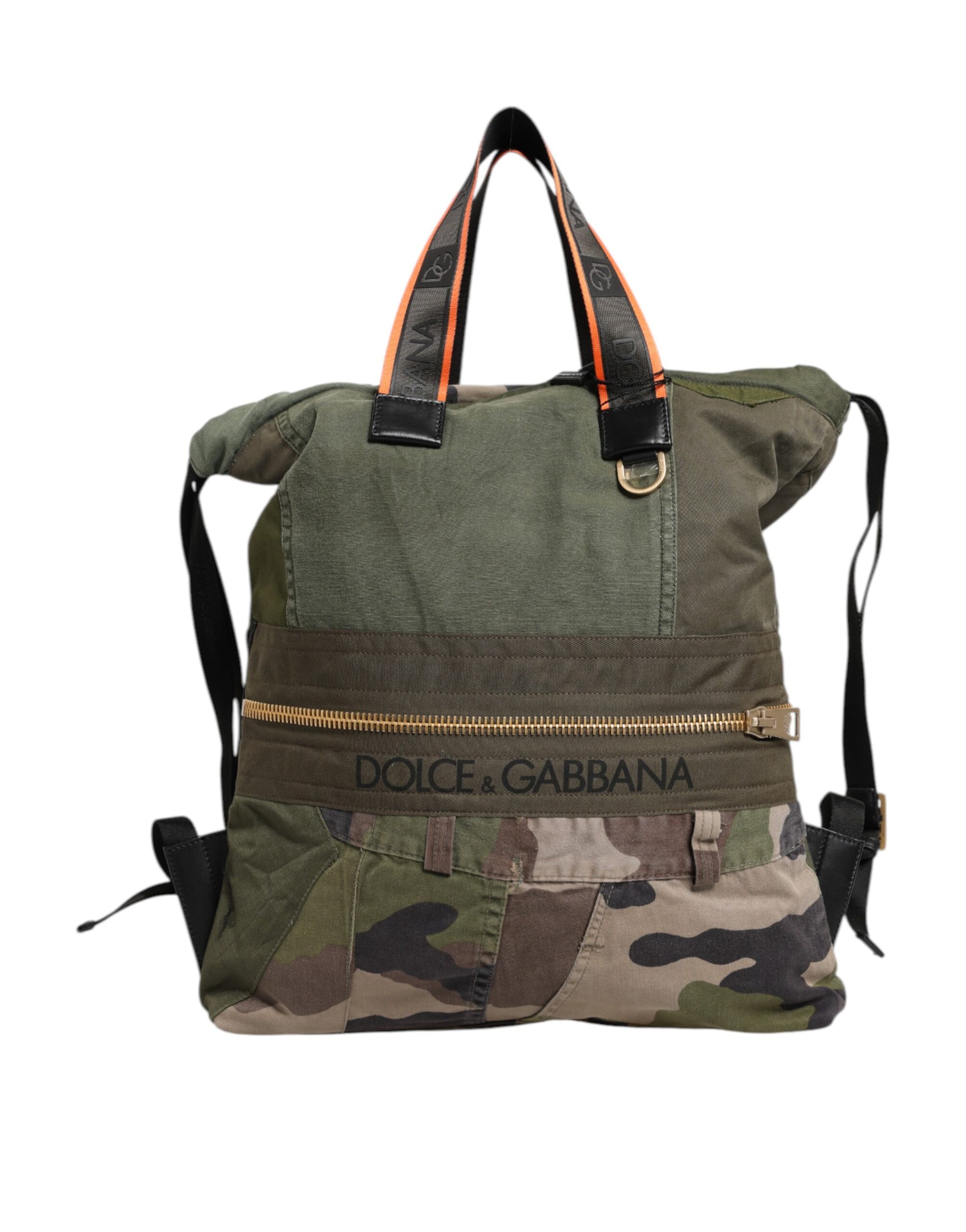 Militärgrüner Patchwork-Rucksack