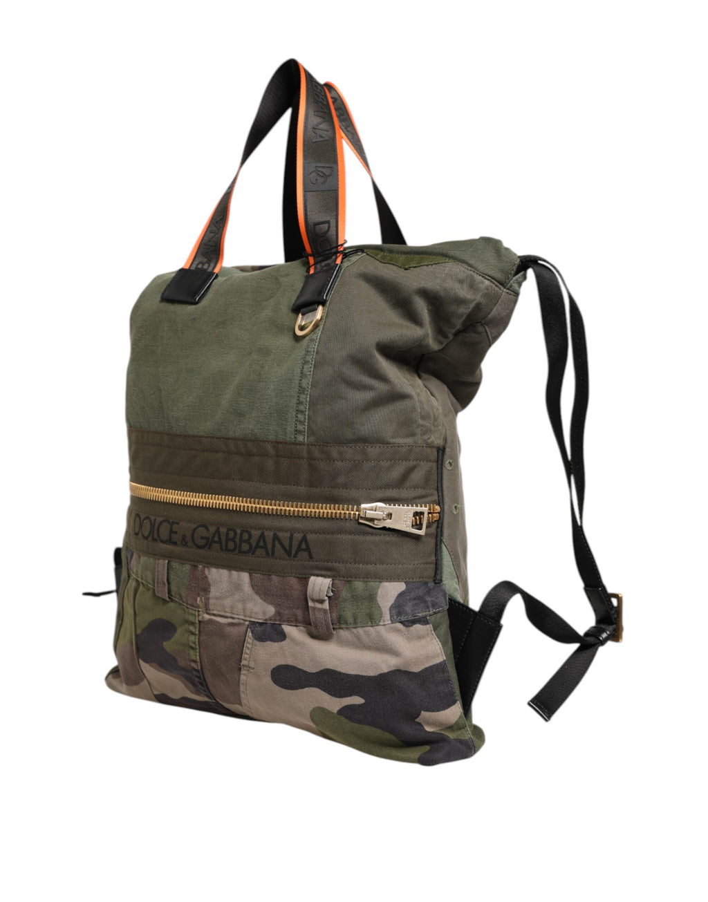 Militärgrüner Patchwork-Rucksack