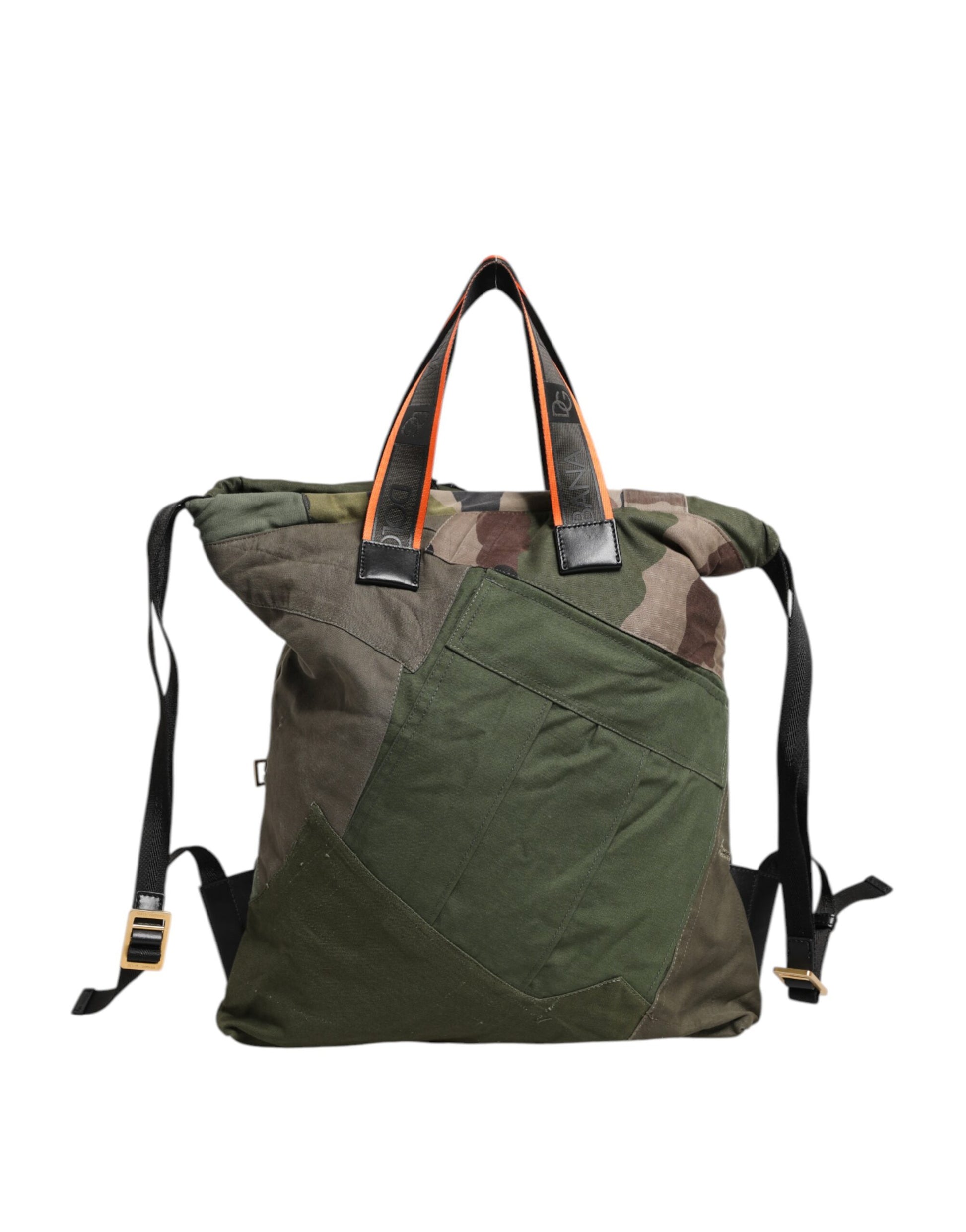 Militärgrüner Patchwork-Rucksack