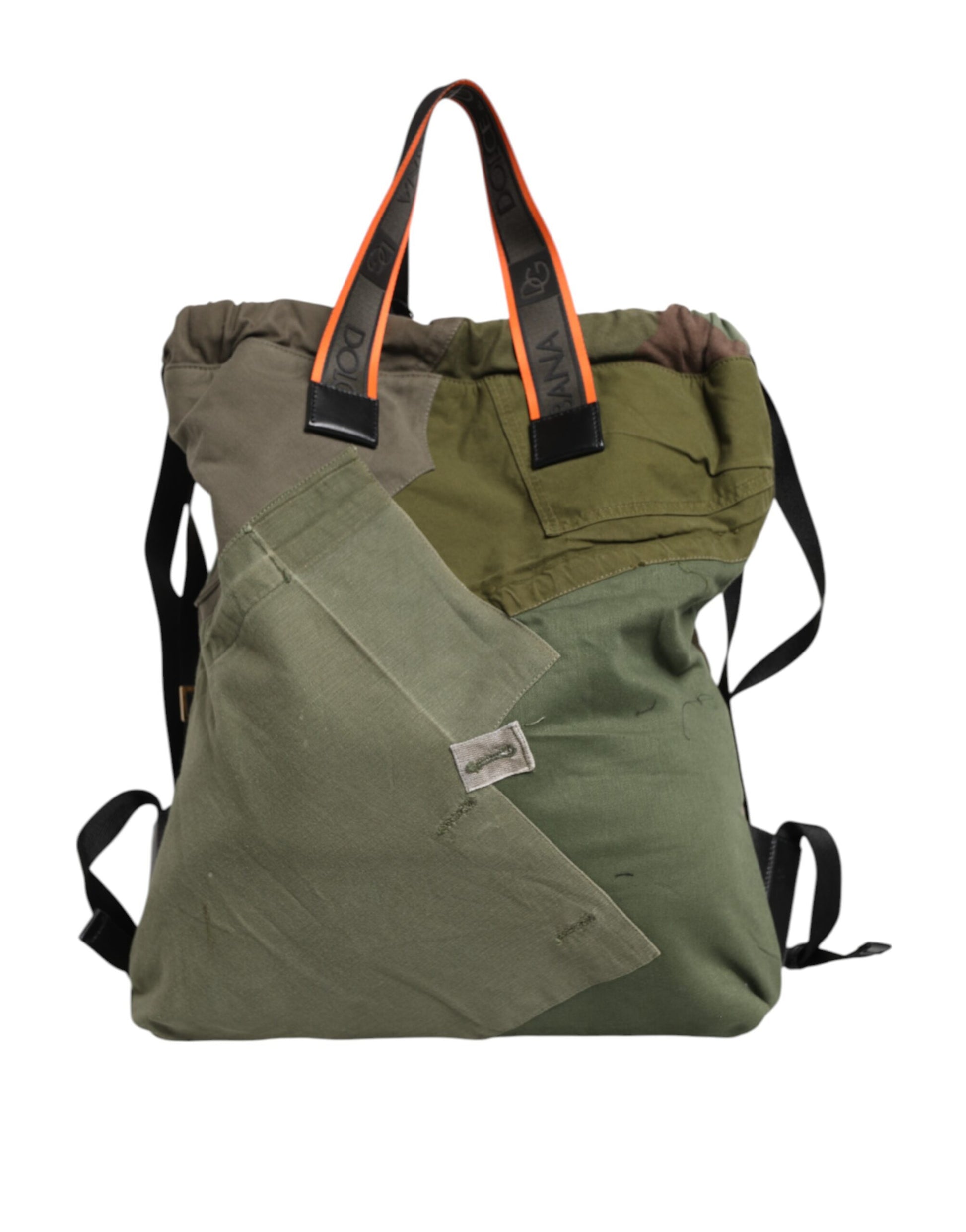 Militärgrüner Patchwork-Rucksack