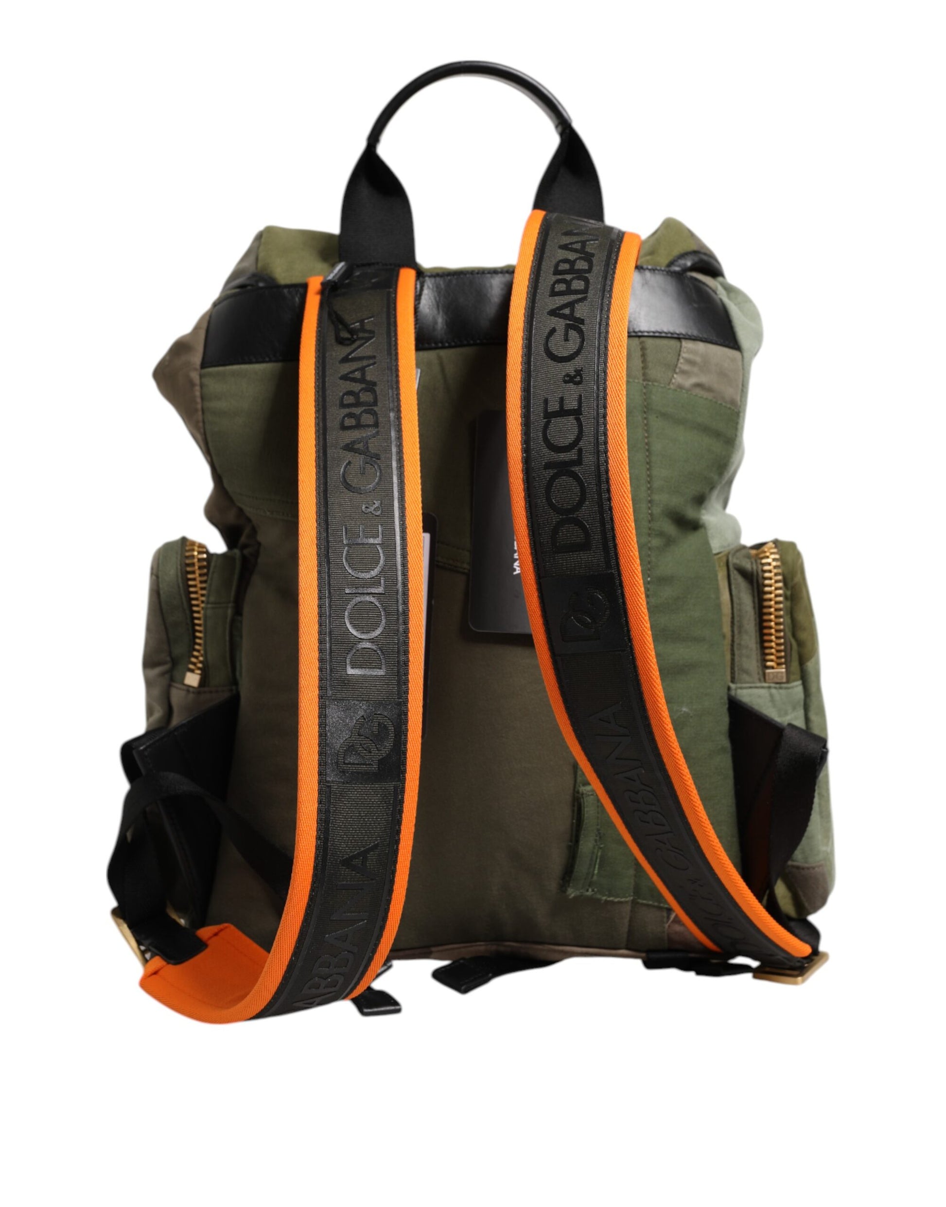 Militärgrüner Patchwork-Rucksack
