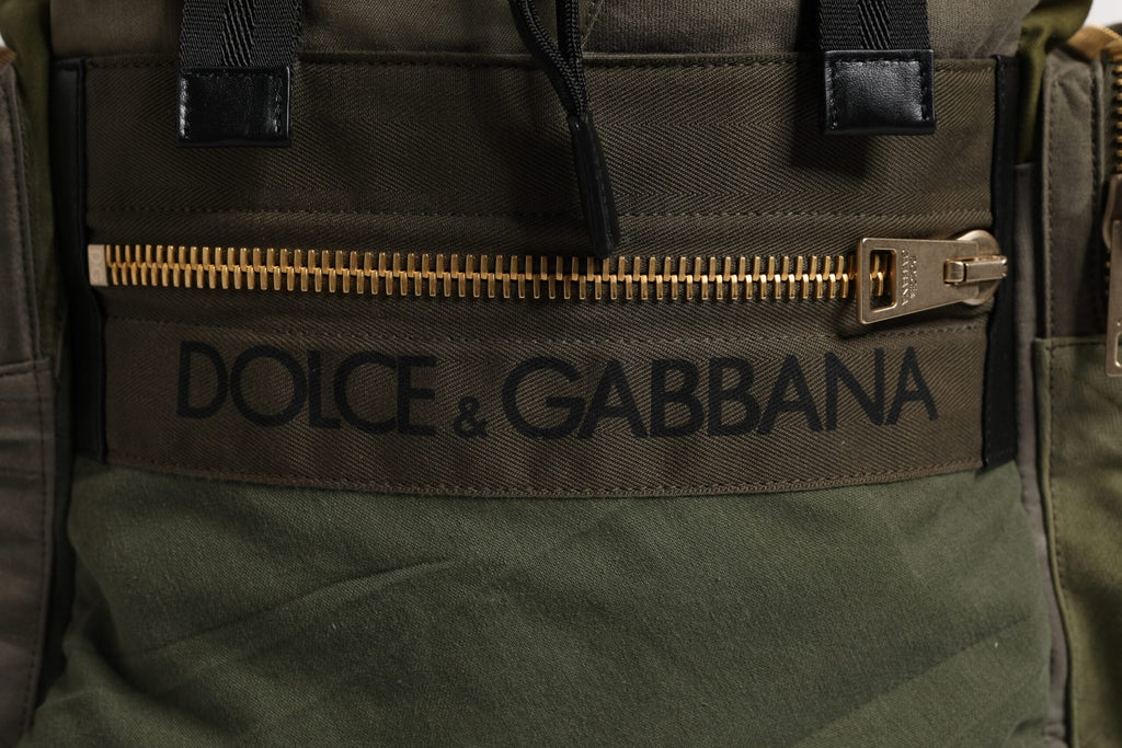 Militärgrüner Patchwork-Rucksack