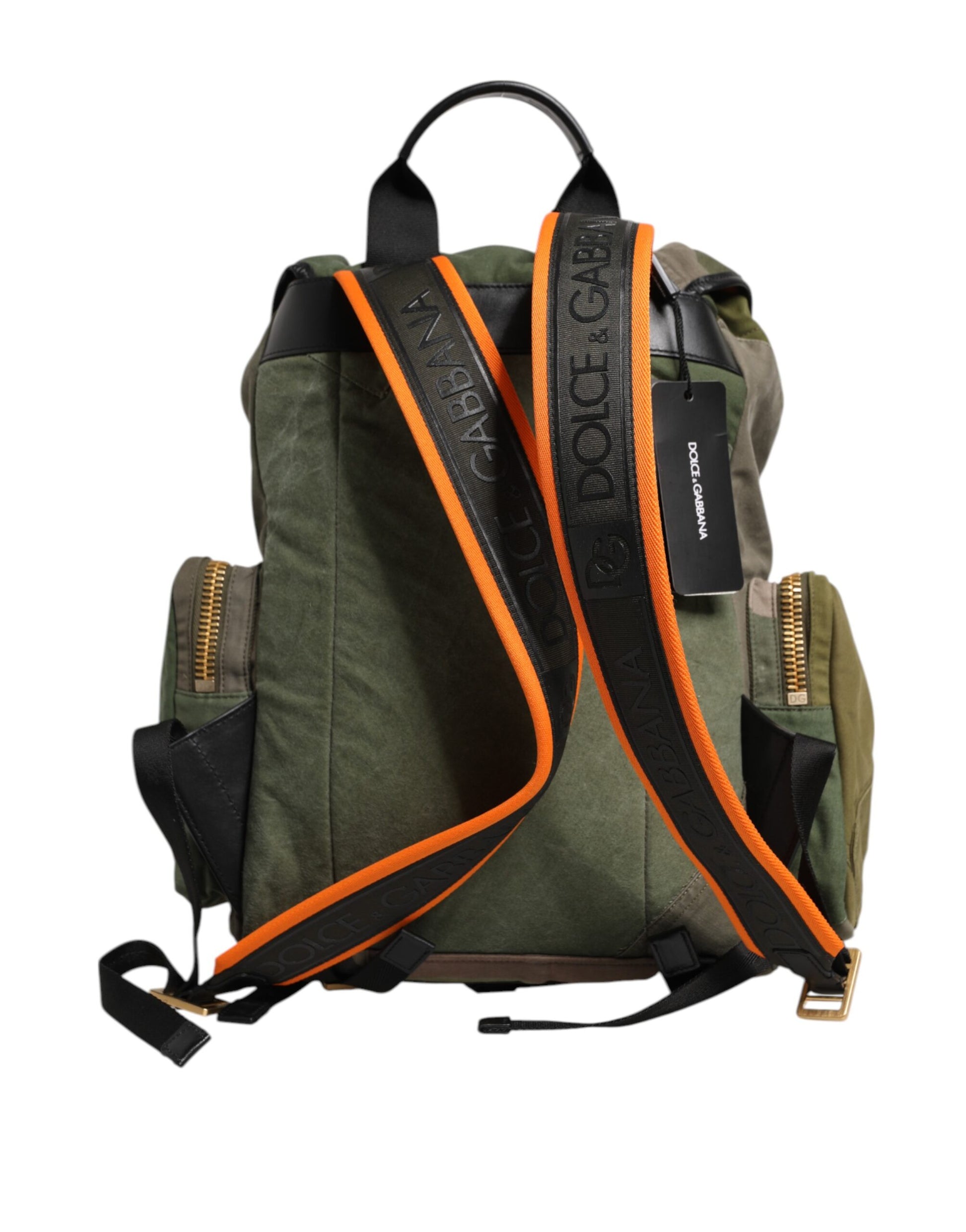 Militärgrüner Patchwork-Rucksack