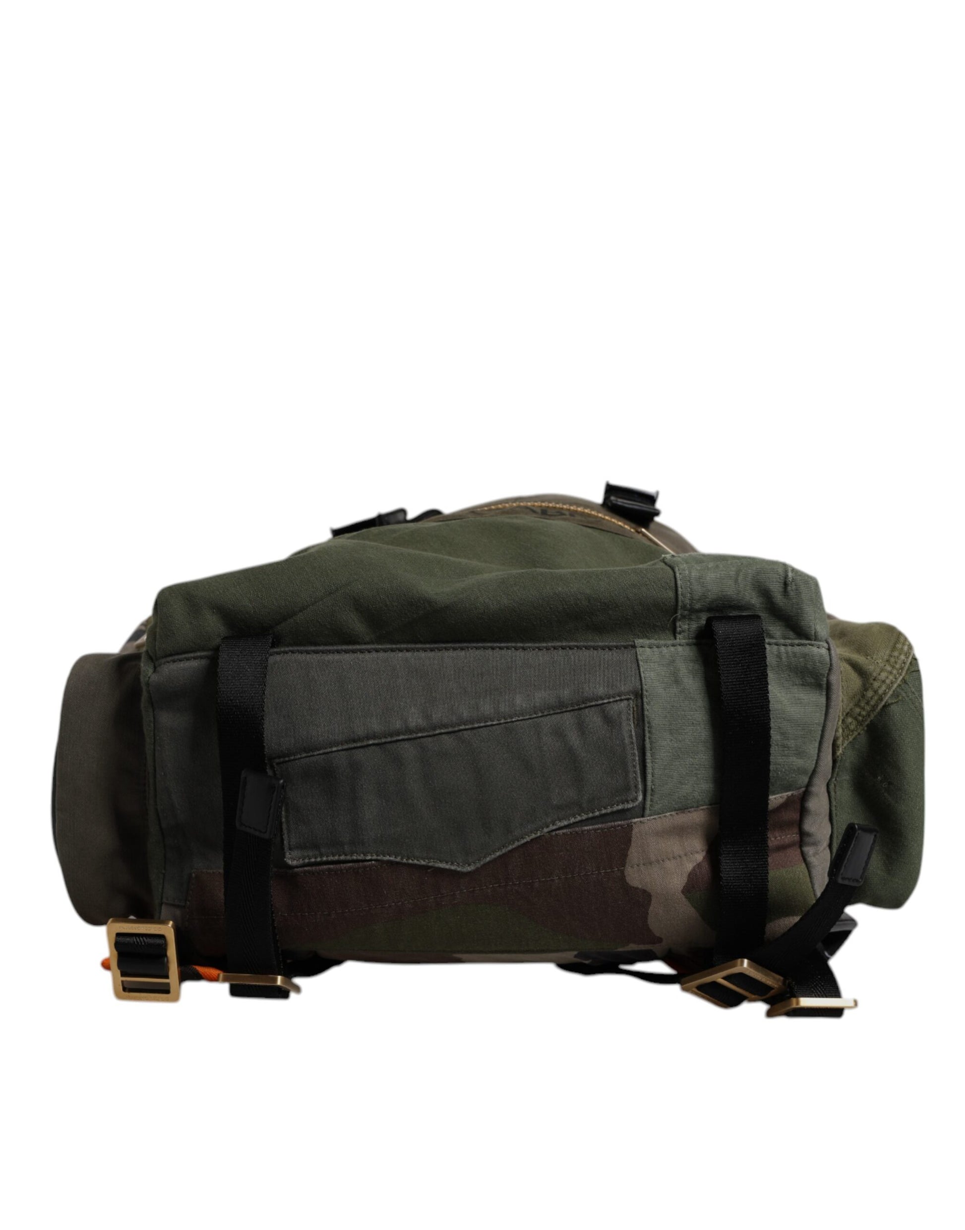 Militärgrüner Patchwork-Rucksack