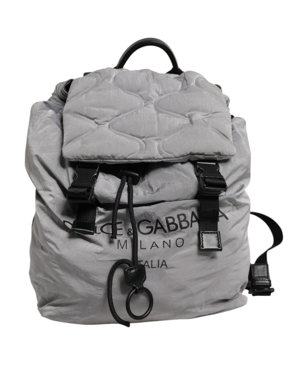 Grauer Reiserucksack mit Kordelzug und Milano-Print
