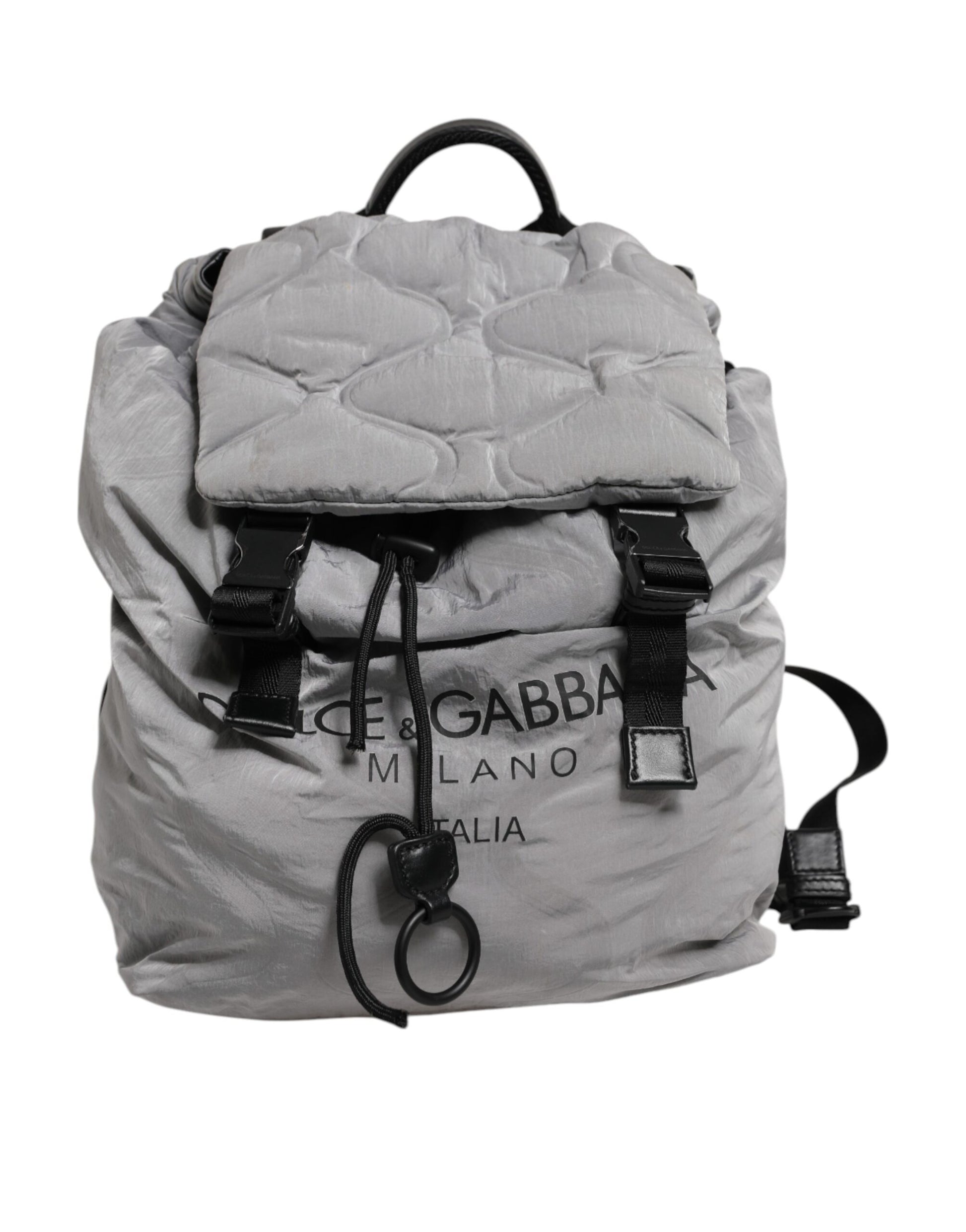 Grauer Reiserucksack mit Kordelzug und Milano-Print