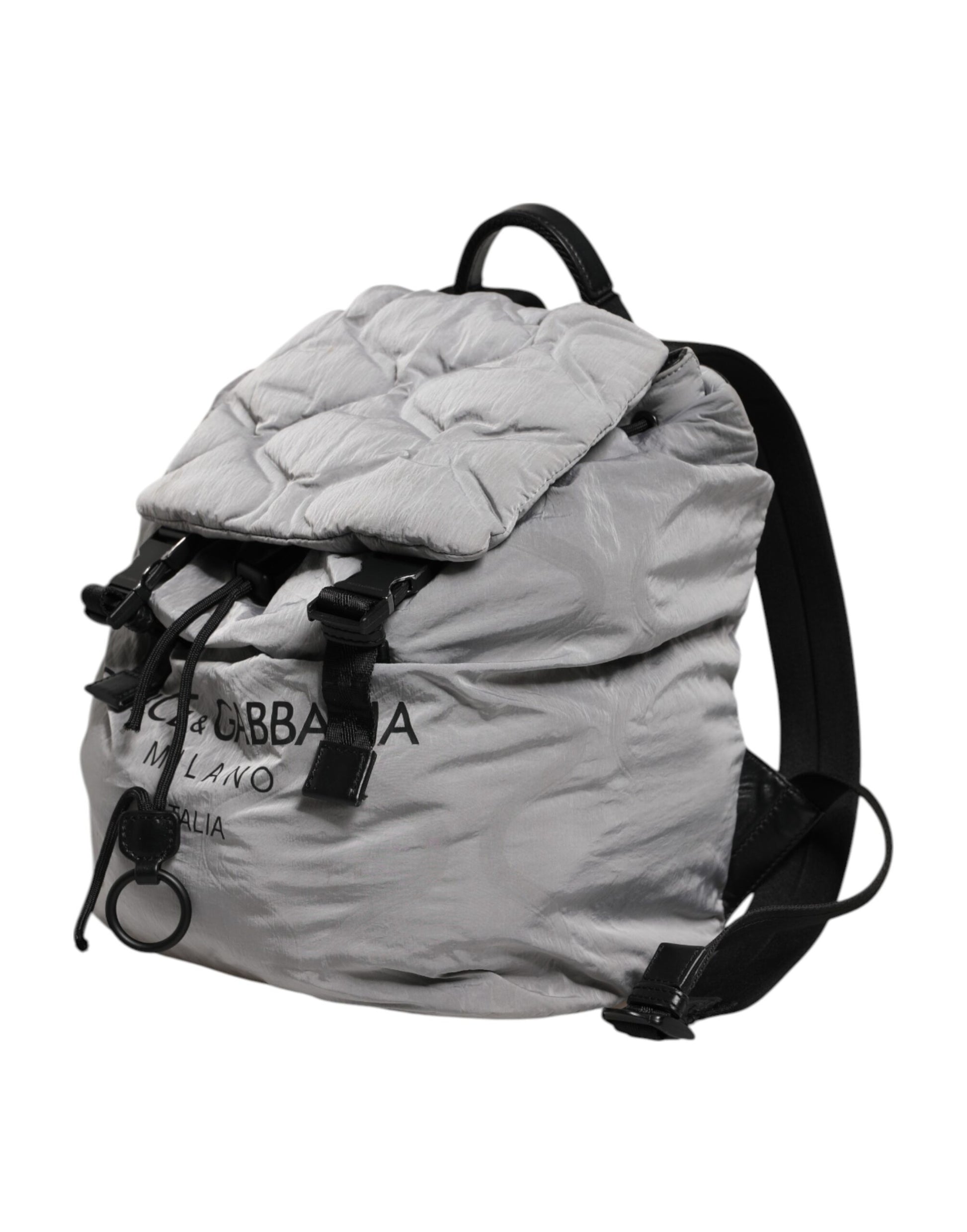 Grauer Reiserucksack mit Kordelzug und Milano-Print