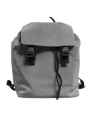 Dolce & Gabbana Gray Palermo Reflector Buckles Drawstring Backpack Bag