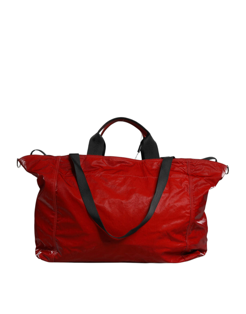 Rote Nylon-Reisetasche mit Schulterriemen