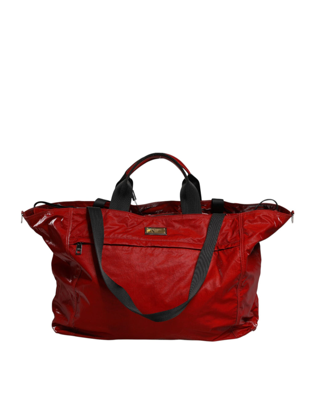 Rote Nylon-Reisetasche mit Schulterriemen
