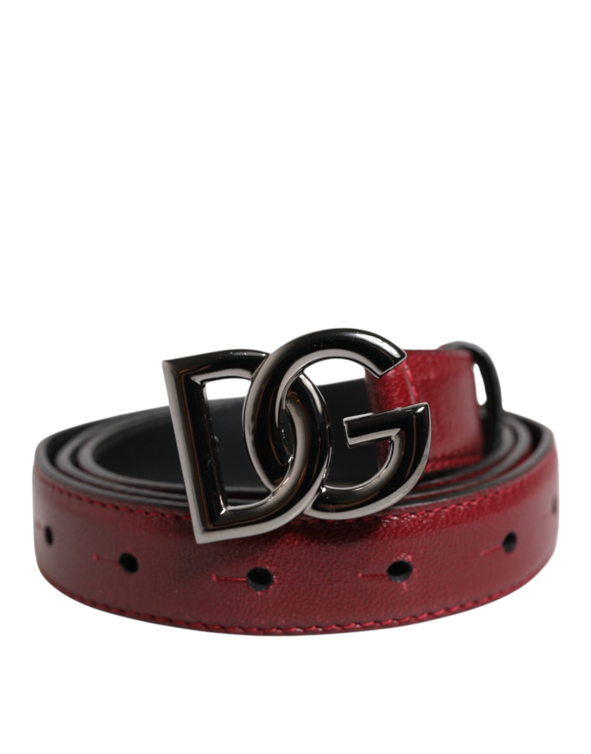 Roter klassischer Gürtel mit DG-Logoschnalle aus Metall