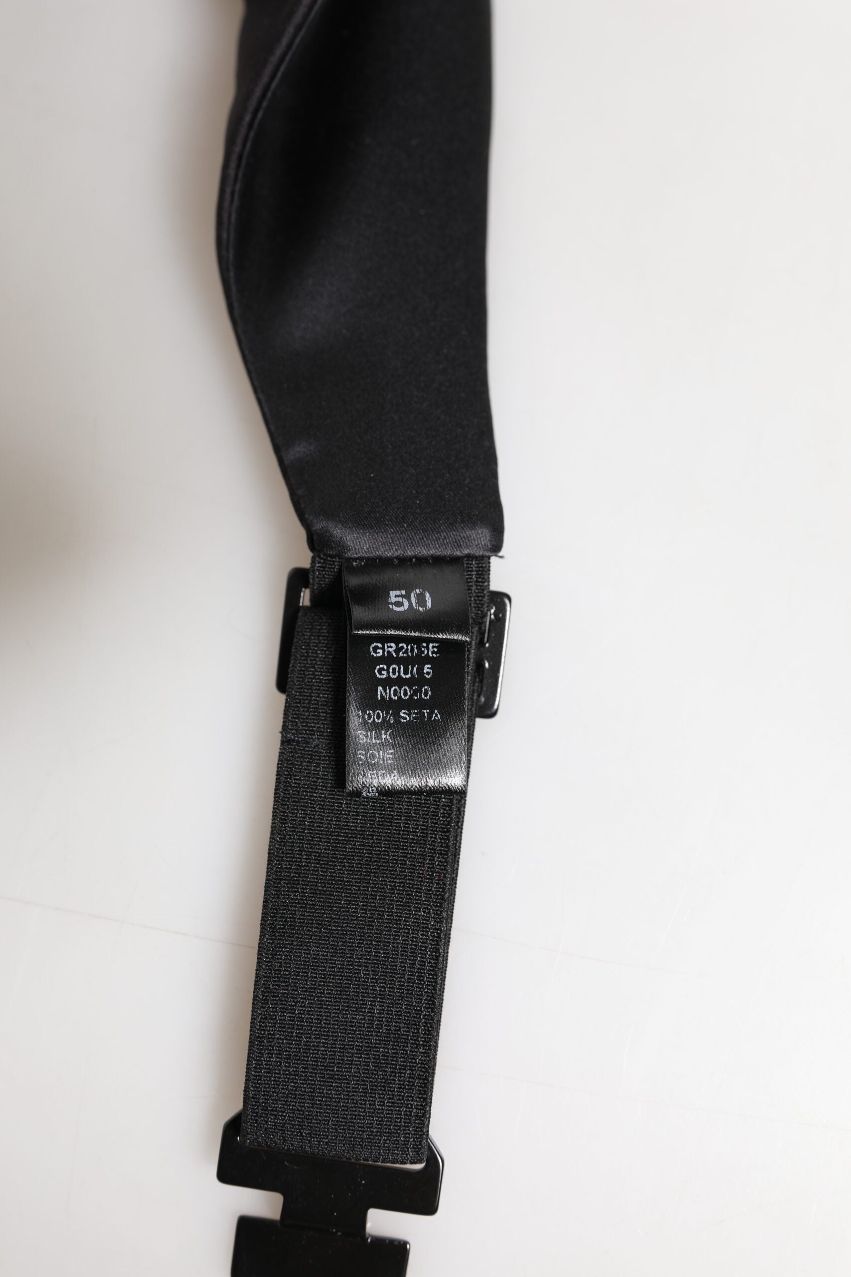 Schwarzer Herrengürtel aus 100 % Seide mit breiter Taille und Kummerbund