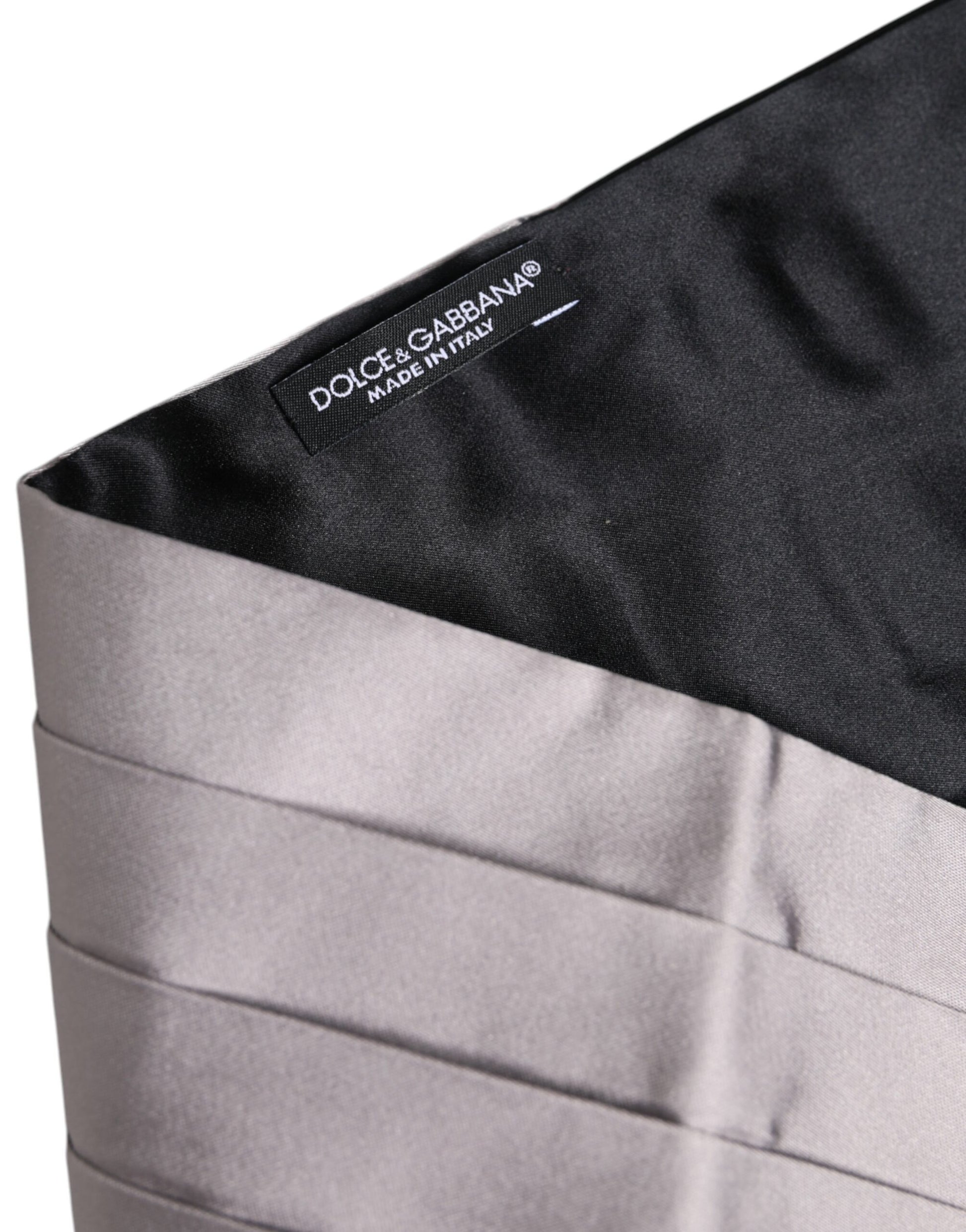 Grauer Herrengürtel aus 100 % Seide mit breiter Taille und Kummerbund